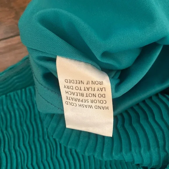 Pink Lily Teal Pleated Midi Dress - Size Large - Picture 9 of 10